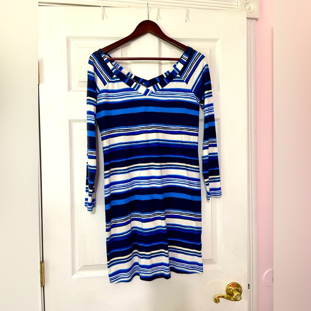 Lily Pulitzer blue and white striped midi dress, size s